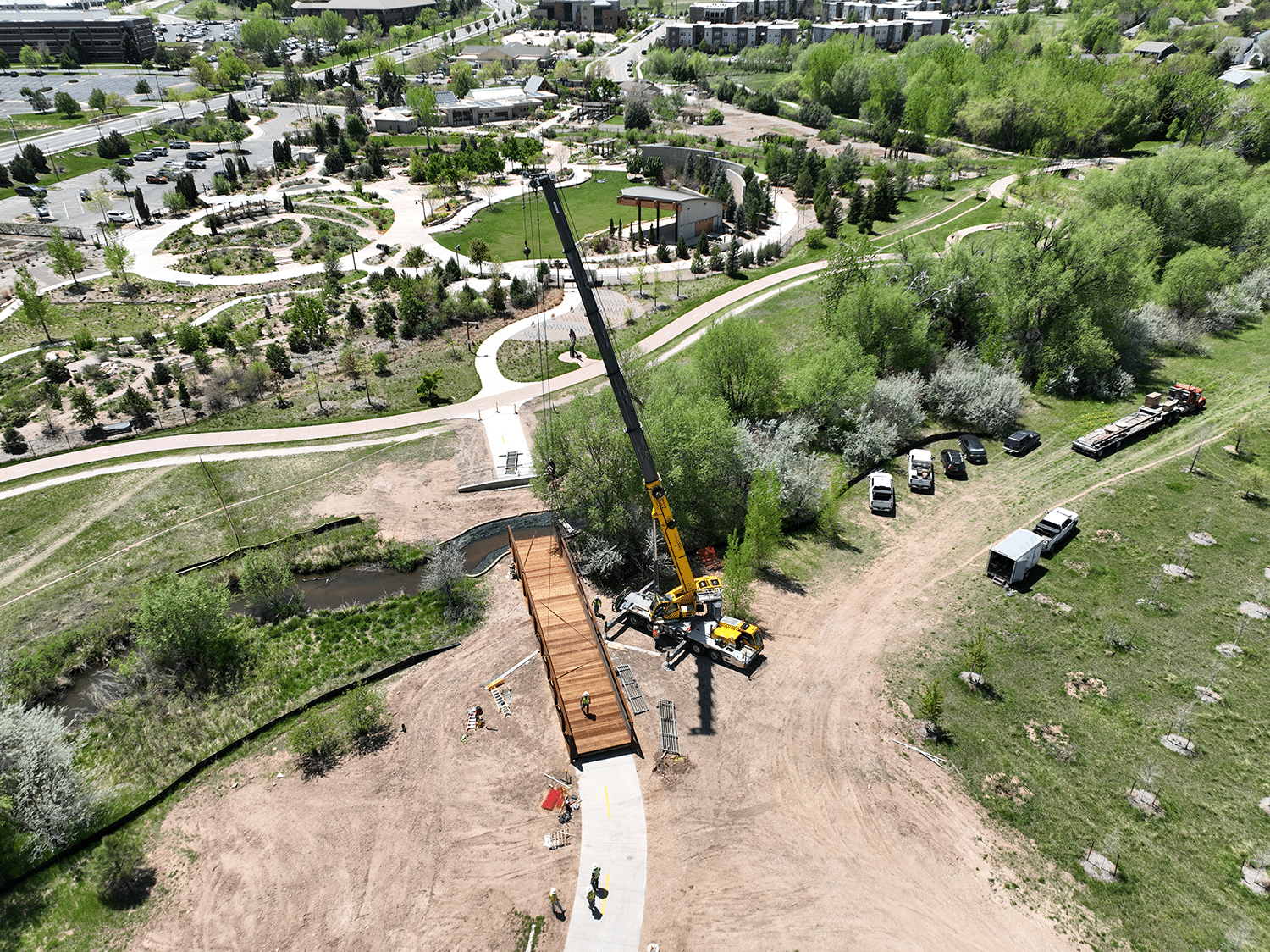 Phemister Trail_Bridge Installation_Aerial